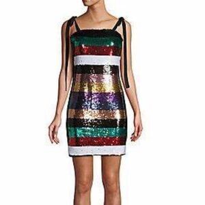 NWT Lea & Viola Striped Sequin Mini Dress Size XS